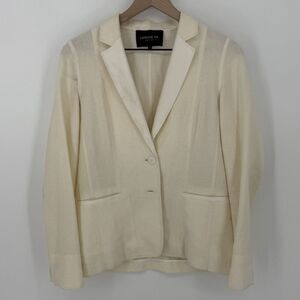 Lafayette 148 Loro Piana Fabric Ivory Linen Blend 2 Button Flip Cuffs Jacket 2